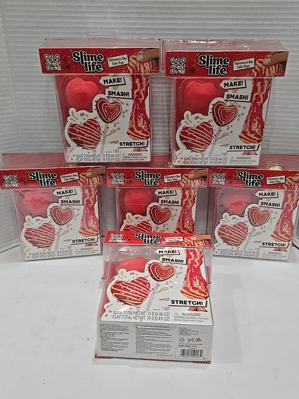 (6) Slime Life Heart Shaped Valentines Day Cake Pops DoIt Yourself Slime Kit Toy